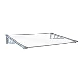TRUTZHOLM Aluminium Vordach Haustürvordach Pultvordach 150 x 90 cm Schneelast 95kg | Polycarbonatplatte | nach Auswahl (150x90 cm, grau)