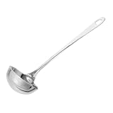 Balacoo Suppenkelle mit Ausgießer Beidseitig Langlebiger Schöpflöffel mit Langem Griff für Rechts und Linkshändige Nutzer Vielseitig Einsetzbar zum Servieren von Suppe und Getränken