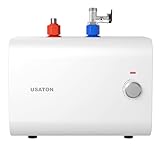 Warmwasserspeicher Untertischboiler 6L 2000W Druckfest Warmwasserboiler mit Sofort Warmwasser, Energiesparend Einfache Installation, SPCC Gehäuse Wasserdicht, Boiler für Küche Badezimmer