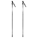 Sharplace Skistöcke, Aluminiumstöcke, ergonomischer Griff, leicht, tragbar, für Wintersport, Schneeschuhwandern, Skifahren, Outdoor-Abenteuer, Schwarz