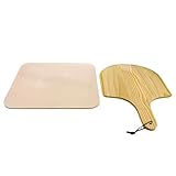 Pizza-Stein für Ofen - Platz Kochen Stein Pizza Stein mit Paddel | Hitzebeständige Cordierit Backstein für Backofen Backen, Pizza, Brot, Kuchen