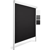 Sol Royal Kassettenrollo mit Führungsschiene SolReflect K24 60x175 cm Schwarz - Blackout Thermorollo seitliche Führungsschienen - Befestigung ohne Bohren - Verdunkelungsrollo 60cm breit