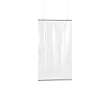 Vispronet Schutzvorhang Transparent mit Befestigung - Niesschutz, Hustenschutz, Spuckwand, hängend (BxH 80x120 cm)