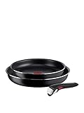 TEFAL Ingenio L1549013 Easy Cook & Clean Try Me Bratpfannen-Set, antihaftbeschichtet, Schwarz