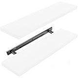 STOREMIC Wandregal, regal weiß wand 60cm, Leicht zu montieren Regalbrett 2er-Set, Moderne dekorative Schweberegal für Schlafzimmer, Küche, Büro, Wohnzimmer, weiß