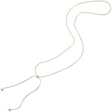 Healvian Verstellbare Damen Halskette mit Schnur-Design und Perlen Leichte Modische Statement-Kette aus Titanstahl in Gold Vielseitiger Schmuck für Alltag Hochzeit und Party