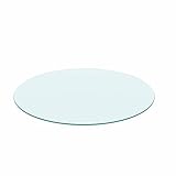 ENNROT 61 cm runde Tischplatte aus gehärtetem Glas, klares Glas, 0,6 cm dick, Bleistift, poliert, für Couchtisch, Beistelltisch, Esstisch