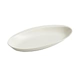 Jian1004 Speiseteller Weißer Porzellan-Premium-Feeling, großer gedämpfter Fischteller, Hotelrestaurant, ovaler Hummerteller, tiefer Teller Corelle Geschirrset(16 inch)