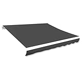 AUVYI Markisenbespannung Canvas Anthrazit 3x2,5 m Markisen Ersatzstoff Markisenstoff Wechseln Balkonmarkisen Sonnenschutz Stoff Außen Markisenstoff Wasserdicht Hochwertiges Ersatztuch