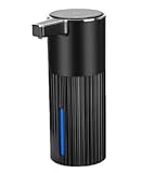 Longzhuo Automatischer Seifenspender 400ml IPX5 Wasserdicht | Berührungslos mit Infrarotsensor (0.25s) | USB-Flüssigetyp Seifenspender & Wandmontage ohne Bohren | Für Bad,Küche,Büro,Hotel,Schwarz