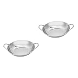 OKUMEYR 2St Topf aus Edelstahl Kochtopf mit Griff Yang Koreanischer Ramen-Topf antihaftbeschichteter Topf non stick pan antihaft topf Edelstahlpfanne kleine Pfanne Rostfreier Stahl Silver