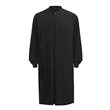 Mode im arabischen Stil, einfach, langes Herrenhemd, solide muslimische Robe Hemd Mit Weste Herren Set (Black, L)