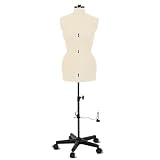Schneiderpuppe Supa Fit Damen Gr. M (42-48) mit Rollen, weiblicher Torso, Büste, verstellbare Drehregler, individuelle Anpassung an Hals, Taille, Brust, Hüfte (beige, M)