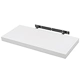 WOLTU Wandboard Wandregal CD DVD Regal Bücherregal Schweberegal Holz Board 50x22.9x3.8cm weiß für Büro, Wohnzimmer, Schlafzimmer, Küche RG9368ws