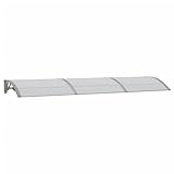 vidaXL Türvordach Überdachung Haustür Pultvordach Türdach Haustürvordach Haustürdach Vordach Regenschutz Grau 300x80cm Polycarbonat
