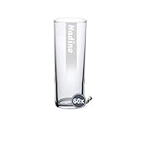 LUXENTU Bierglas 0,2 L Eichung Kölsch-Stange | mit persönlicher Lasergravur | Name mit Hintergrundschatten | Spülmaschinenfest | Geschenkidee | Vatertag | 60 Stück