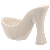 Supvox Blumentopf Einzigartiger High-Heel-Förmiger Sukkulenten-Übertopf Keramik-Blumentopf Kaktus-Topf Dekorative Blumenvase Schuhe Skulptur Bonsai-Topf Pflanzenbehälter Weiß