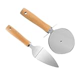 SOLUSTRE 1 Satz Pizzaschneider Set mit Praktischer Pizzaspachtel und Ergonomischer Griff Spülmaschinenfest für Pizza Kuchen und