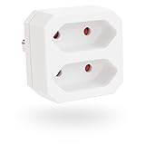 greate Doppelstecker für Steckdose 2fach bis max. 1100W - Steckdosenadapter 2fach weiß, zweifach Steckdosenadapter, Stecker 2fach, Doppelsteckdose, Steckdosen Adapter 2 Fach, Eurostecker Verteiler