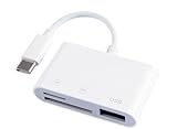 SD Kartenleser USB C, Card Reader USB C mit USB-A Port, SD auf USBC Adapter für Fotos Videos Datenübertragung, TYP C Kartenleser Kompatibel mit Laptop Tablet Smartphone