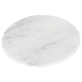Argon Tableware 1x Weiß 30cm Rundes Marmor-Schneidebrett - rutschfest Küche Käse Brot Fleisch Schneiden Portion Arbeitsplatte Schutzplatten