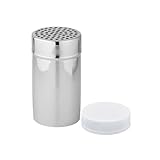 Fackelmann Grobstreuer, Gewürzdose aus Edelstahl, Gewürzstreuer mit Deckel (Farbe: Silber/Weiß), 13 x 7 cm