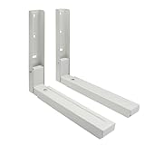 MoSundi Wandmontage, Mikrowellen-Halterungen, Stahl, ausziehbare Arme, Küche, 2 Stück, verstellbar 270–440 mm, 25 kg Tragkraft, Schwarz / Weiß