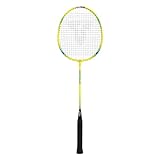 Talbot Torro Badmintonschläger Attacker, Federballschläger für Einsteiger aus gehärtetem Stahl mit klassischer Kopfform, Farbe: Gelb-Blau, 429806