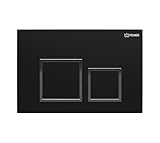 BP FEINER® Betätigungsplatte – Geberit Drückerplatte Schwarz kompatibel, passend für Sigma Vorwandelement, UP300, UP320, UP700, UP720 – 2-Mengen-Spülung – Mattschwarz/Chrom