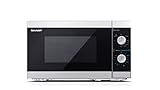 Sharp Mikrowelle YC-MG01E-S mit Grill 20L, Silber, 800W Mikrowelle, 1000W Grill, Manuelle Steuerung