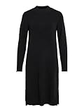 Vila Damen Viril Crew Neck L/S Midi Dress - Noos Kleid, Schwarz, XL EU