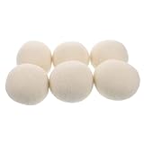 MOLUCKFU 6 Stück Natürliche Wolle Trocknerbälle Weiß Statikreduzierend Knitterfrei Schonend Wäschepflege für Waschmaschine Wäschetrockner Leichte Kompakte Wäschehilfen