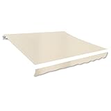 Outdoor Creme Vordach Markise 3x2.5m (Gestell nicht enthalten) Balkon Terrasse Garten UV-beständig Outdoor Stoffzelt