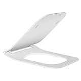 Langer weißer WC-Sitz, langsames Schließen und Quick-Release-Scharniere, 360° drehbarer Sockel, Kunstharz, einfache Installation, komfortables und stilvolles Badezimmer-Upgrade