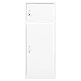 Homgoday Reitsport-Sattelschrank aus Stahl, weiß, 53x53x140 cm, mit abschließbaren Türen und Sattelhalter - Sicherer Pferdezubehörspeicher Model339599