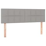 vidaXL Kopfteil 2 STK., Bettkopfteil mit Holzbeinen, Höhenverstellbar Polsterkopfteil für Bett, Betthaupt Bettzubehör Schlafzimmer, Hellgrau 72x5x78/88cm Stoff