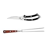ibasenice 1 Satz Fleischschere Scheibe Grill tragbar entbeinen Metzger Küchenschere für Knochen Scherengabel-Set Lebensmittelschere Haushaltsschere Rostfreier Stahl