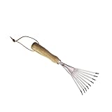 TOGEVAL Gartenrechen aus Rostfreiem Stahl mit Zinken Robuster Bodenlockerungsrechen Leichter Handkultivator für Garten Pflanzarbeiten Kompakt und Langlebig für Effizientes Graben und