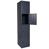 Mendler Schließfach Boston T163, Schließfachschrank Wertfachschrank Spind, Metall 180x38x45cm - anthrazit