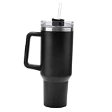 40oz 1200ml Doppelwandiger Edelstahl Vakuum Isolierbecher Becher, Vakuum Isolierter Autobecher, Edelstahl Reiseflasche mit Strohhalme, Kaffeebecher Reisebecher Thermobecher Kaffee für Auto Büro