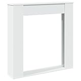 vidaXL Kaminumrandung, Dekorative Kaminkonsole, Kaminsims Dekokamin für Wohnzimmer, Kaminattrappe Kaminverkleidung, Weiß Holzwerkstoff