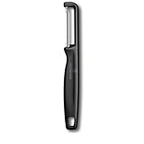 Victorinox Sparschäler 'Iota', Schäler für Gemüse, Obst, Gerader Schliff, Zweischneidig, Extra Scharf, Swiss Made, schwarz