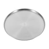 Generisch Pizzablech aus Edelstahl, 26 cm, vielseitig verwendbar: Backblech, Ofen, Grill, Dampfgarer, antihaftbeschichtet, runder Servierteller