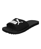 PUMA Purecat Unisex Slide Sandal , Black White, 42 EU