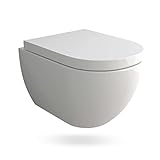 Alpenberger WC Set aus Keramik | Hängetoilette mit Softclose WC-Sitz | Wand WC mit Lotus Effekt Nano Beschichtung | Hänge WC Spülrandlos | Kloschüssel für Bäder | Toilette Made in Europa