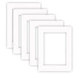 nielsen Conservation Passepartout Karton 1,5 mm | 5er Set | Außenformat 30x40 cm für Bildformat 20,5x29,5 cm (DIN A4) | Reinweiß (hellweiß) | glatte Oberfläche