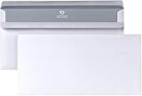 POSTHORN Briefumschläge Din lang (1000 Stück) | Briefumschlag ohne Fenster selbstklebend | Din lang Umschläge ohne Fenster mit 75g/m² Grammatur | Grauer Innendruck | 110x220mm | Weiß
