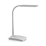 MAUL LED-Tischleuchte MAULpearly colour vario, dimmbar – leistungsstarke Büro Arbeitsplatzleuchte – Schreibtischlampe mit 3000-6500K Farbtemperatur – Silber