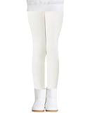Adorel Mädchen Thermo Leggings Baumwolle Gefütterte Winter Warme Dicke Hosen Weiß 140-146 EU (Herstellergröße 150)