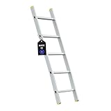 PROREGAL Sprossen-Anlegeleiter Atlas | ohne Traverse | 5 Sprossen | Arbeitshöhe 2,44m | Traglast 150kg | Alu Leiter Haushaltsleiter Arbeitsleiter Steigleiter